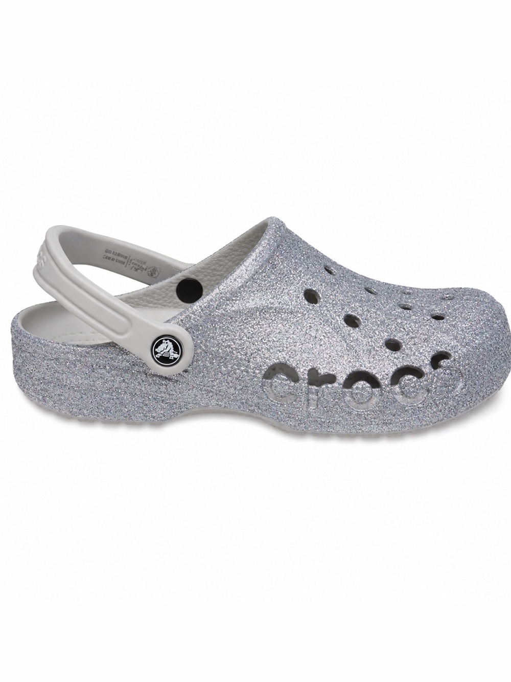 Crocs Baya Glitter Clog Silver Sparkle NWT- Size 9